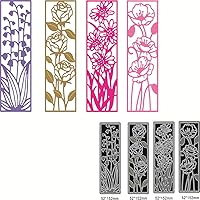 Vista 2 de 4 Pieces Background Flower Frame Metal Cutting Dies 3D Rectangle Flower Dies Leaves Shape Embossing Scrapbooking Dies Cuts Stencil for DIY
