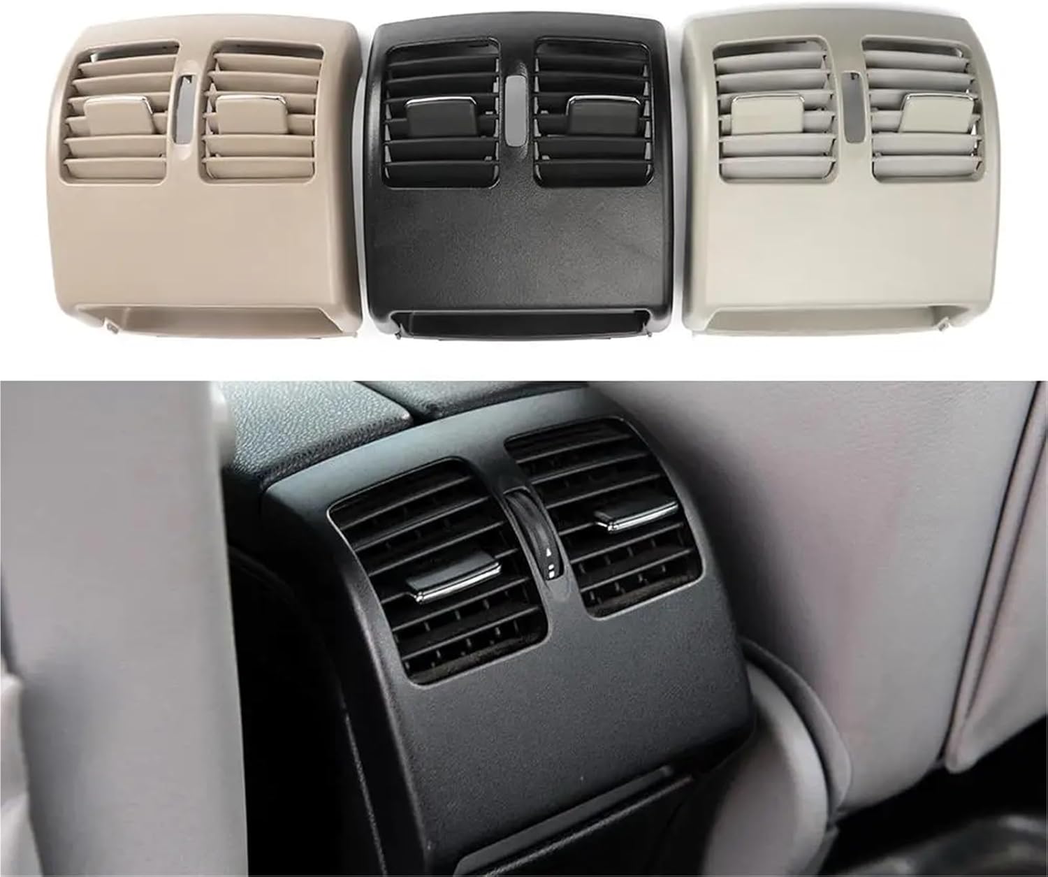 Rear Seat Air Conditioner AC Vent Grille Panel Compatible With Benz C Class W204 E Class W207 2048304354(Gray)