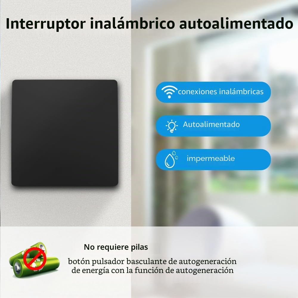 Interruptor Inalámbrico, 3 Interruptores de Iluminación Sin Batería Inalámbricos de Ida y Vuelta Con Transmisor y Controlador Receptor RF433 10A 240V (Kit 2 Vías)