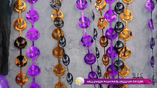 Menstarsi 2 Stück Fledermaus-Halloween-Deko – Leuchtend Orange, 1x2 M, Metallic-Fransen Als Vorhang Oder Hintergrund
