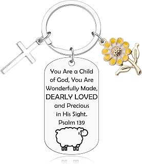 Baipilu Baptism Gifts for Girl Boys Keychain Baptism Gift for Women Men Friends