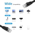 REXUS Retractable Cat 6 Flat Ethernet Network Cable 6.6 FT, 10 Gigabit High Speed LAN Wires Internet Patch Cable with RJ45 Connector for Xbox,PS4,Router, Modem,Switch(C6R20)