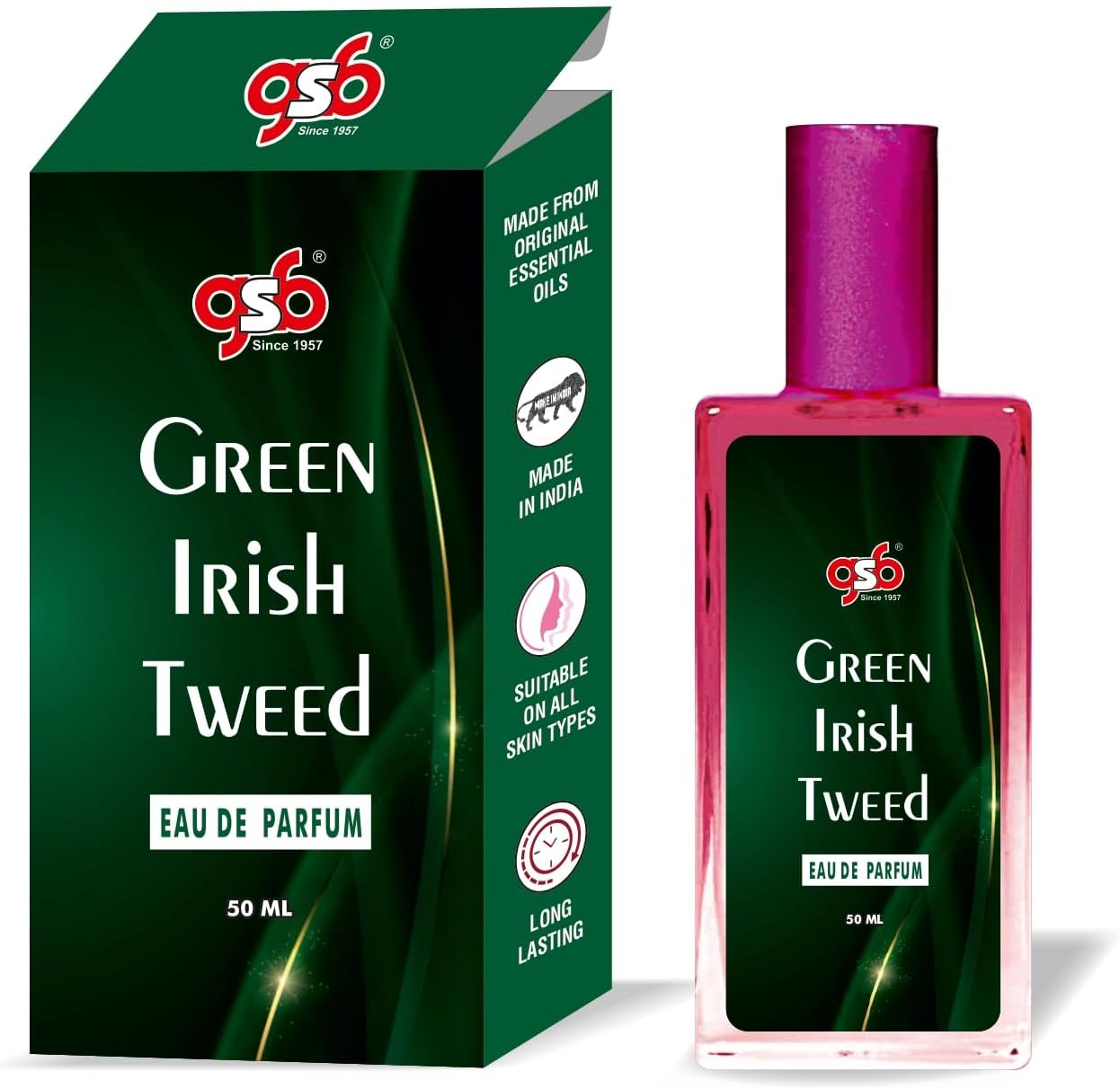 - GSB Green Irish Tweed Eau De Parfum Inspired From Greed Green Irish Tweed | Clone Fragrance | Designer EDP Spray For Men & Women | Luxury Perfume | Long Lasting | 50 ML