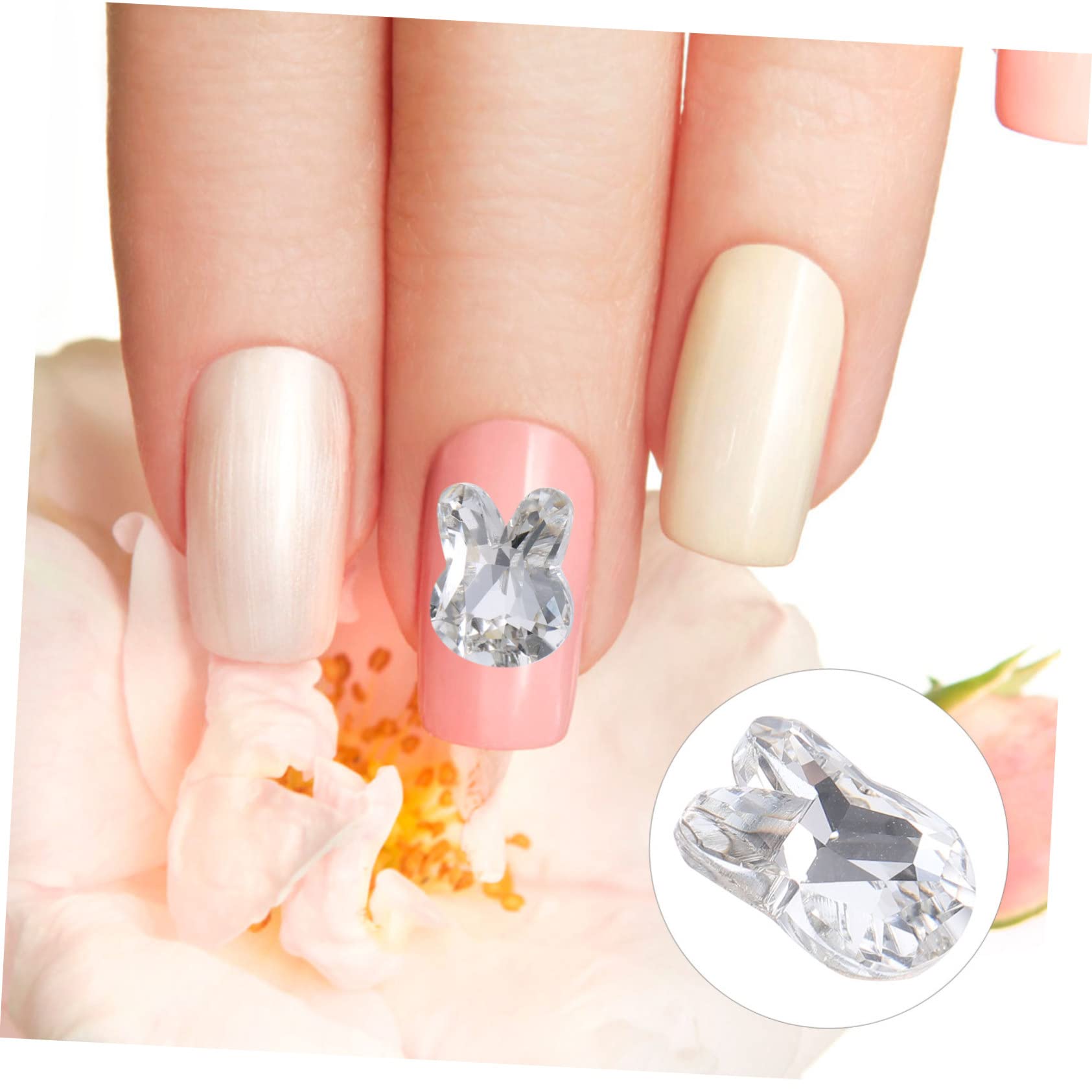 4 Set Gioielli Con Diamanti Per Unghie Unghia Decorazioni Per Manicure Ornamenti Per Manicure Bunny Conigli Decorazioni Per Unghie in Cristallo Fascino Delle Unghie 20 Pezzi*4