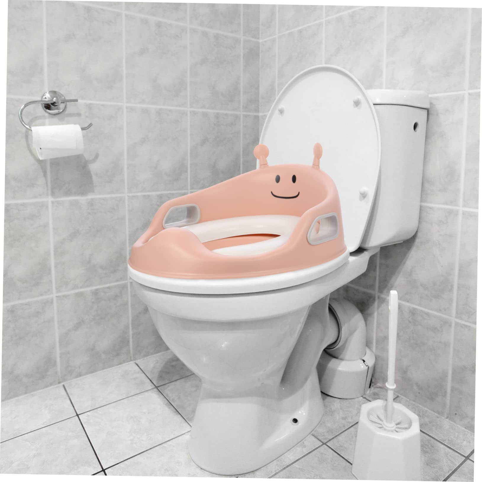Asiento de Inodoro para Niños Dibujos Animados y Asas | Pu y Pp, Ajuste Ergonómico, Instalación Sencilla, Compatible Mayoría de Wc