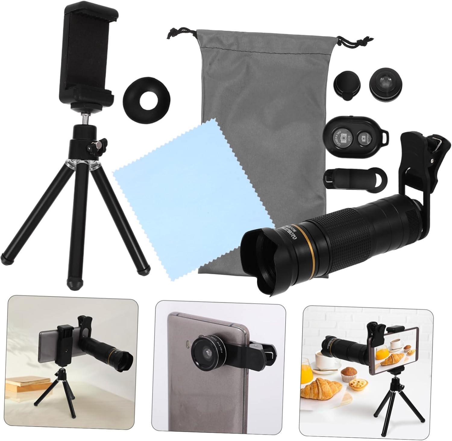 Smartphone Camera Lenses 32x Phone Telescope Lens External Telephoto Lens Set Perfect for Long-Distance Viewing