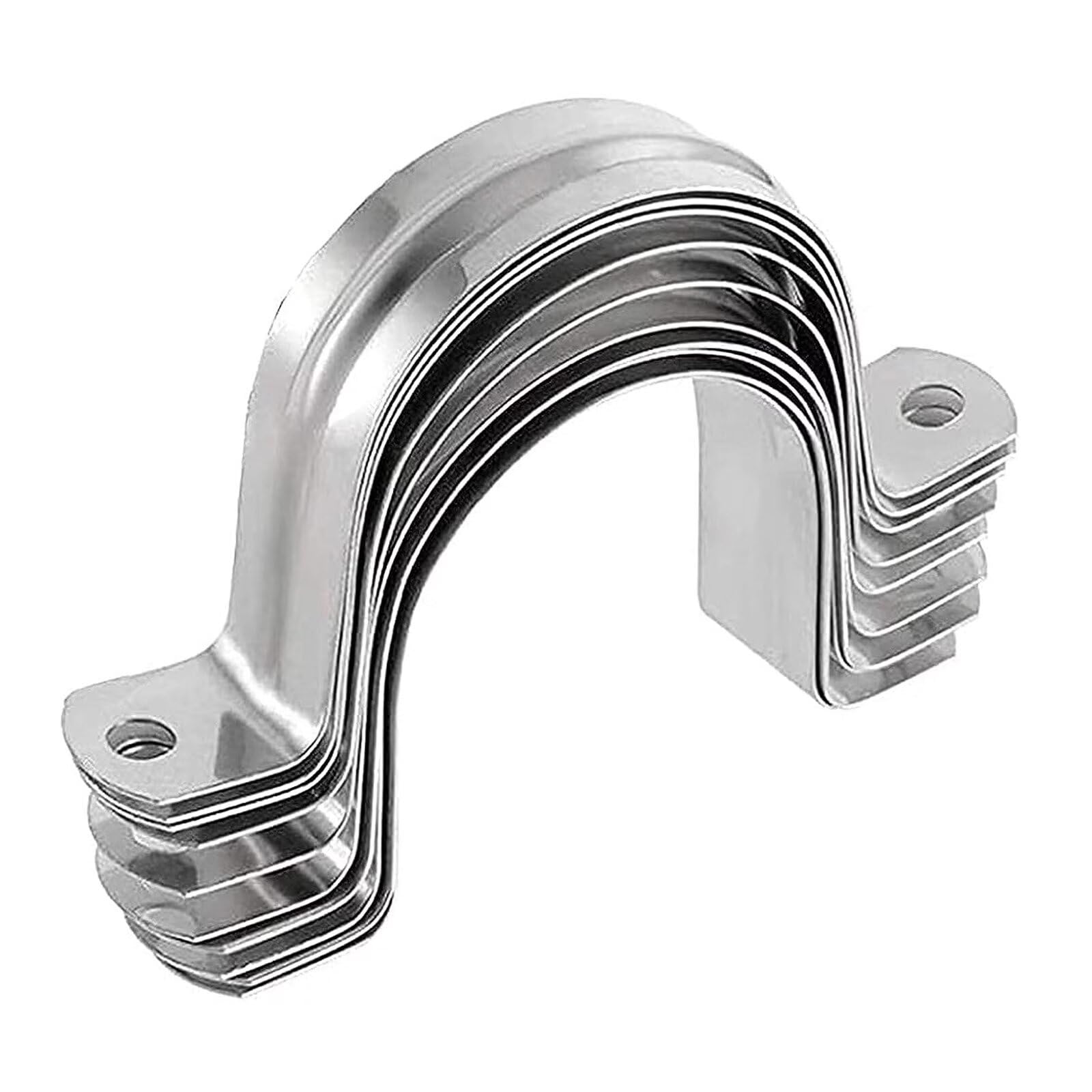 4inch Rigid Support Pipe Strap,2 Hole U-Tube Strap Clamp,Stainless Steel Strap U Bracket, Connecting Ring Hose Clamp-Bracket,Widened-Heavy Duty Pipe