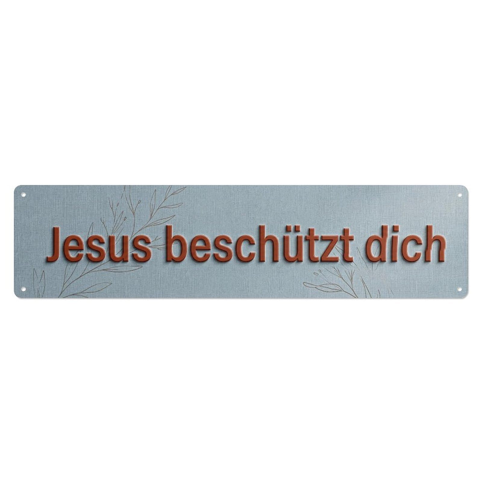 Jesus Beschuetzt Dich Christian Grace （1） Metal Tin Skinny Sign Plaque Wall Decor for Cafe, Club Bar, Office, Home Garden Metal Poster 4x16Inch