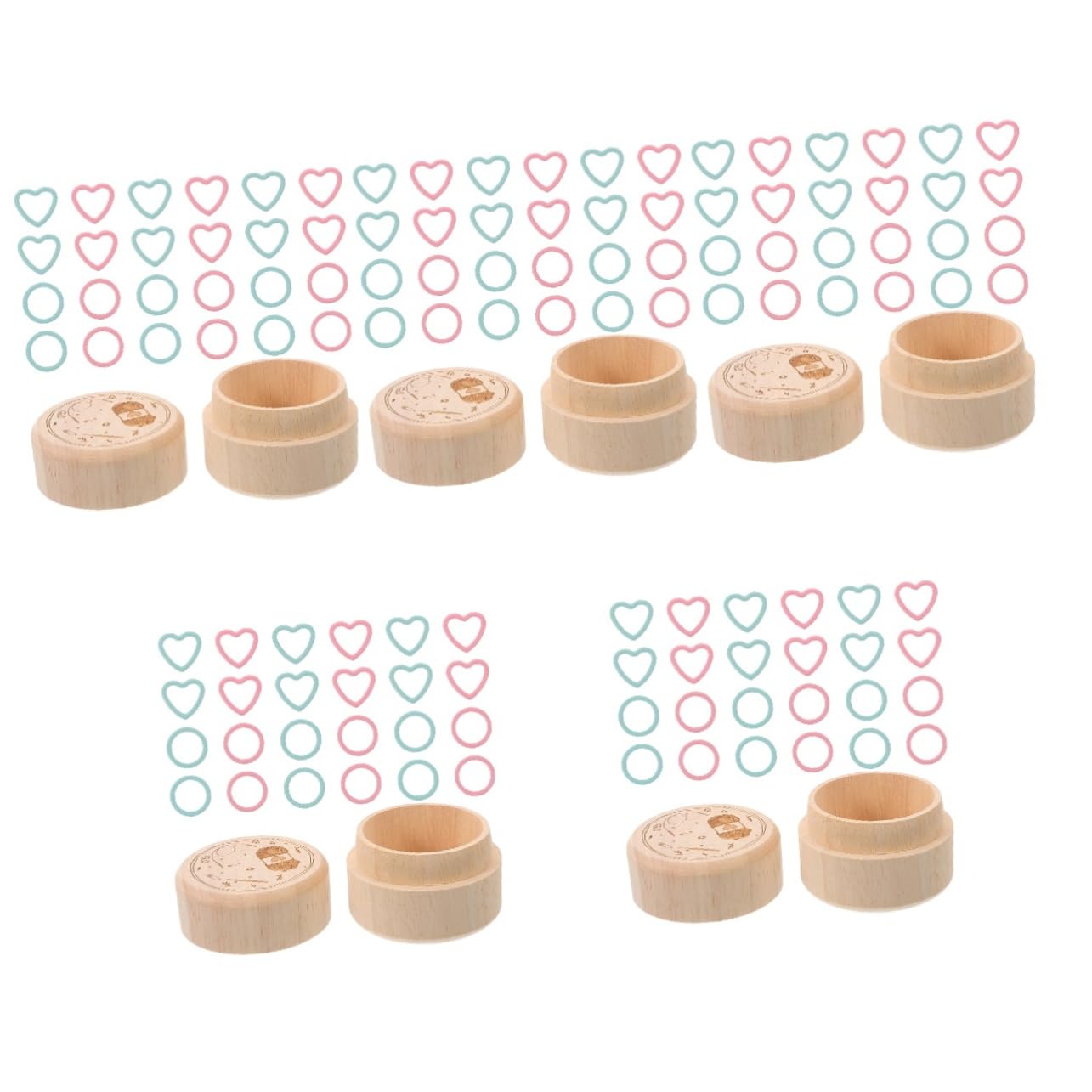 Tofficu 5ensembles Marqueurs De Points Bois Ronds Sculptés Accessoires De Tricot Pratiques avec Boîte De Rangement Forme De Cœur Décoration Artisanale pour Vos Projets De Tricot Et