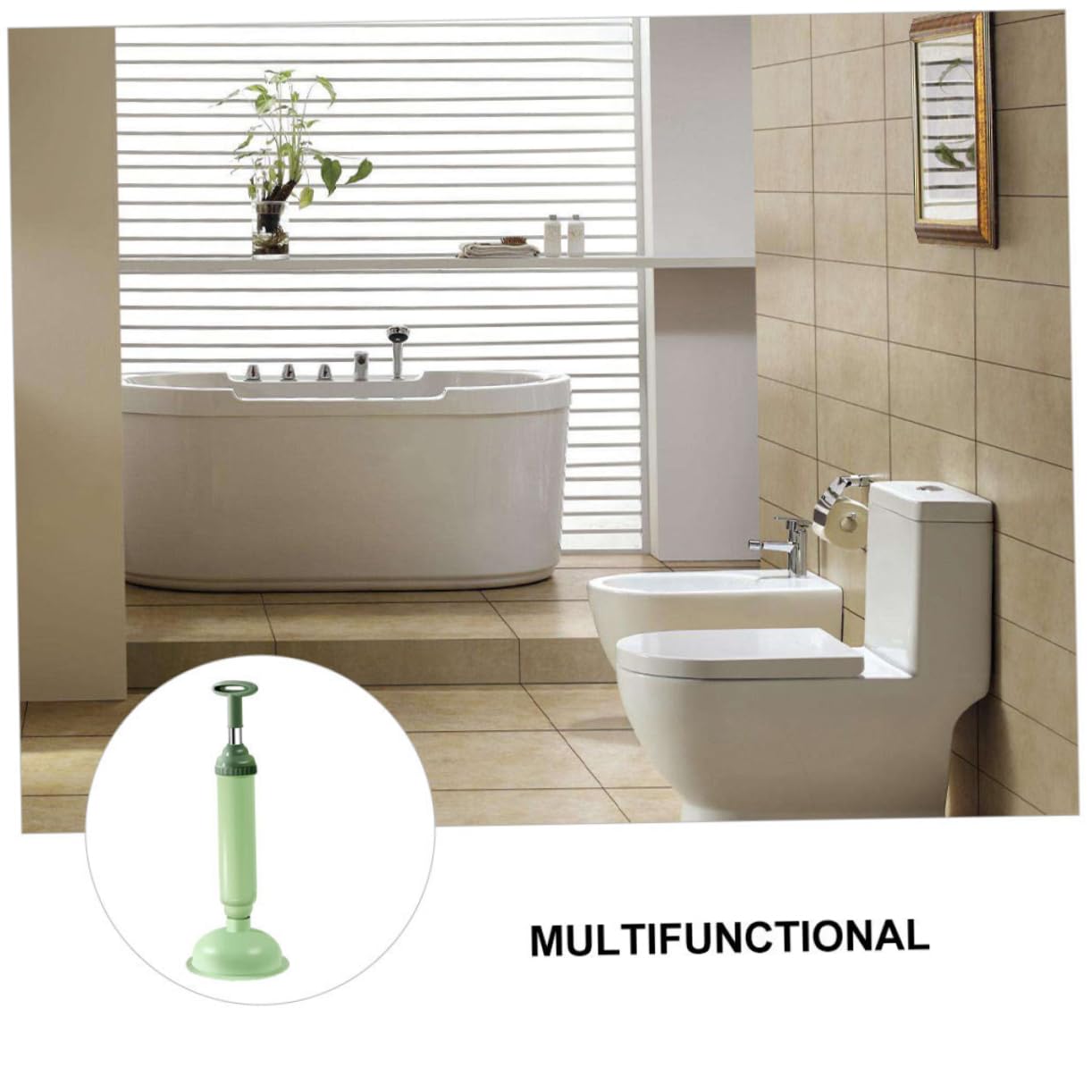 Cabilock Stura Water a Pressione per WC, 2 Pezzi, PVC e Acciaio Inossidabile, Pulizia WC e Rimozione Intasamenti in Bagno e Casa