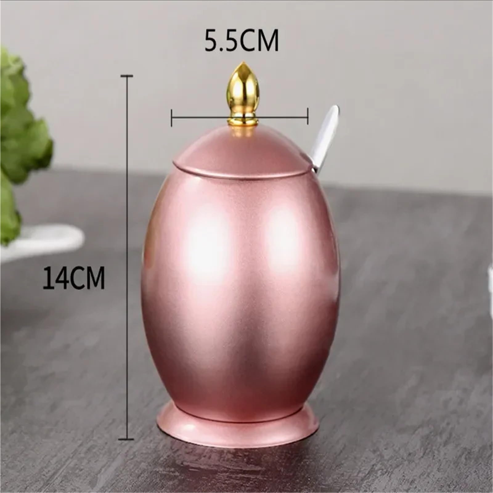 Boîte à épices en acier inoxydable Ensemble de pots d'assaisonnement en acier inoxydable, avec cuillère, boîte à épices Base pivotante, sel, accessoires cuisine(Rose Golden-3pcs set)