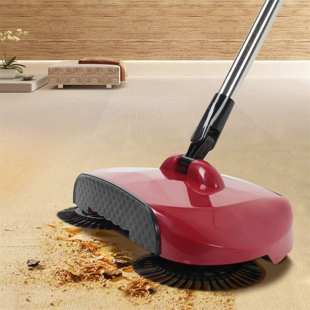3 in 1 Hand Push Type Sweeper Machine One-Handed Operation No Bending Convenient and Light Labor-Saving 360-Degree Adjustable Rotating Swab
