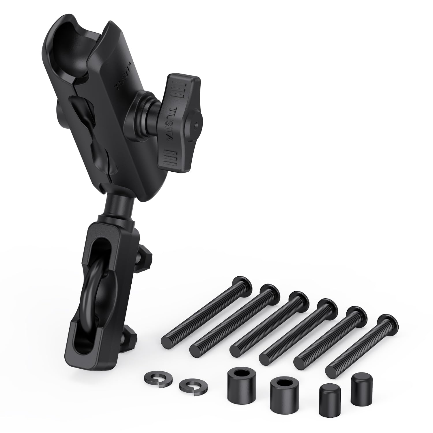 TUSITA Moto Supporto Freno Frizione Serbatoio Manubrio Base a Sfera Taglia B 1", Doppia Presa per Braccio - Taglia B Media