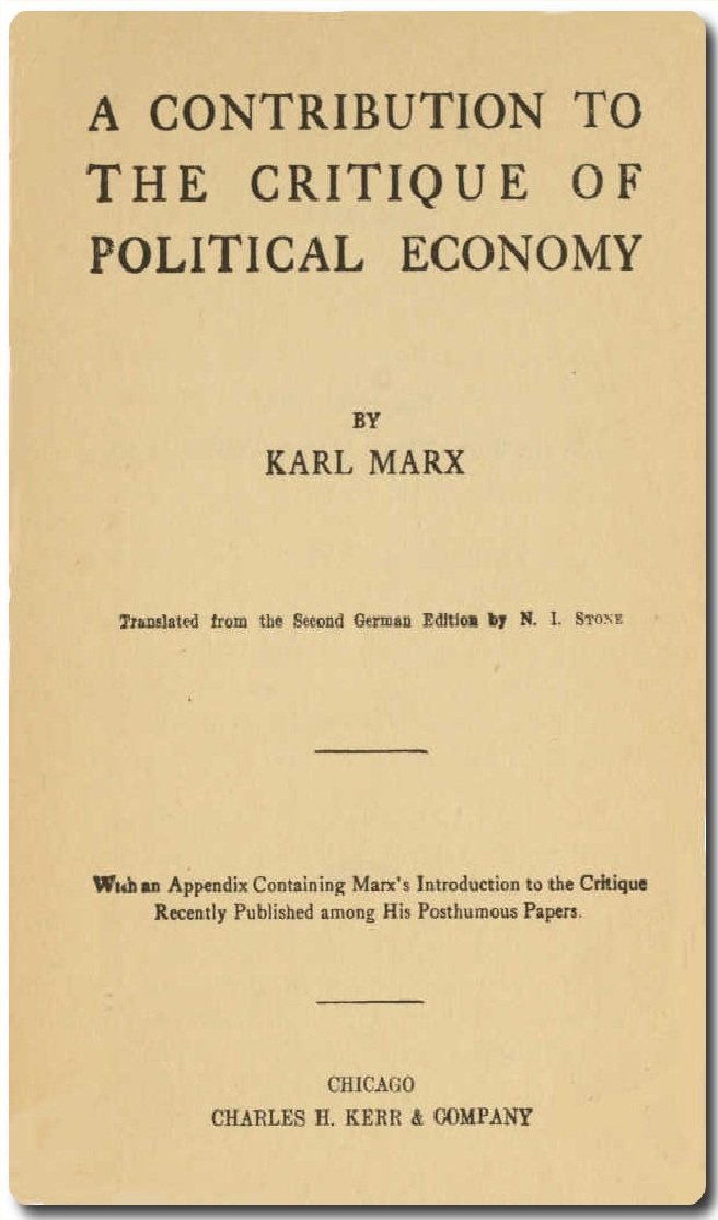 A Contribution to The Critique Of The Political Economy