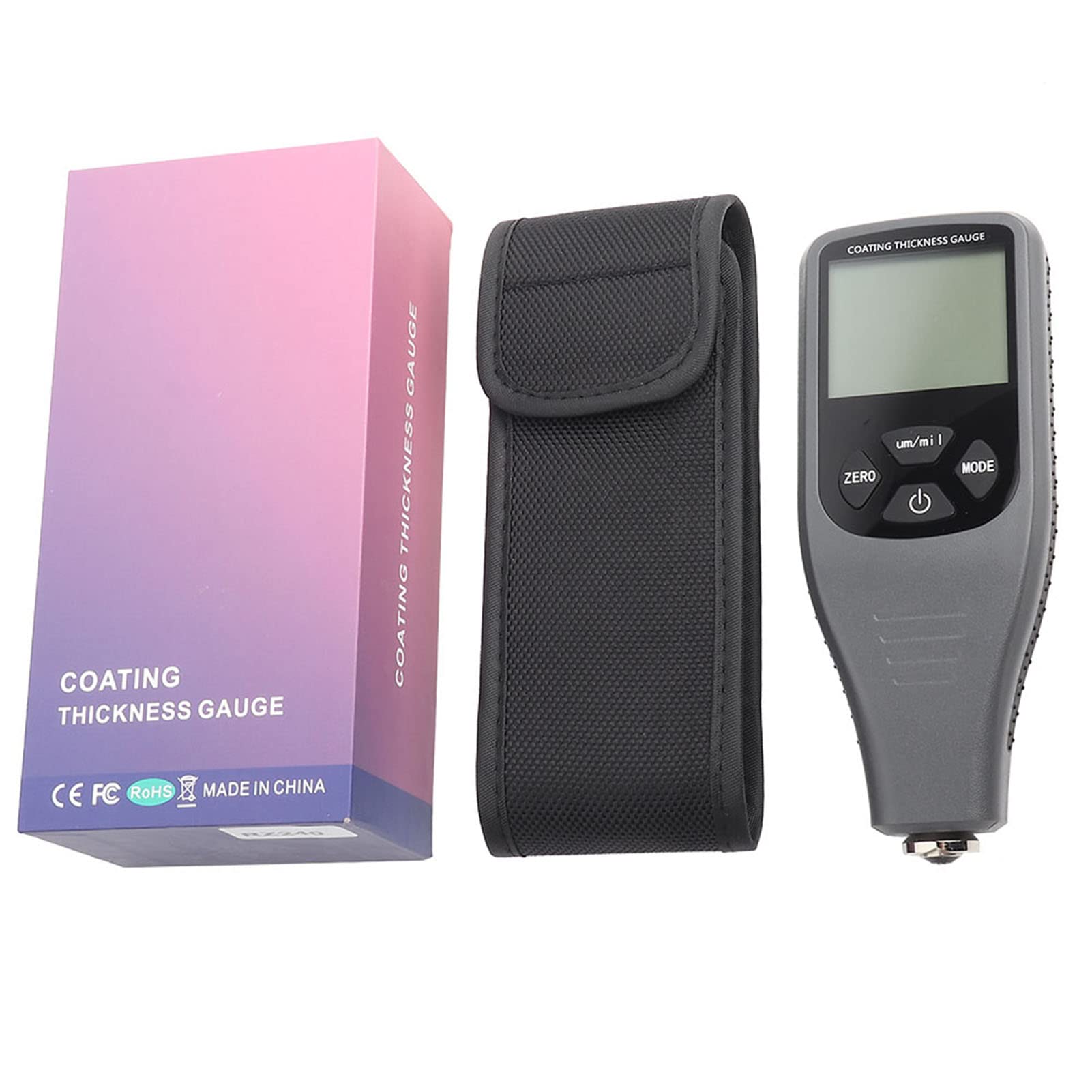 Generic Medidor de Espesor de Recubrimiento LCD Digital RZ240 con Pantalla Grande para Medición de Acero y Aluminio 0~1500um