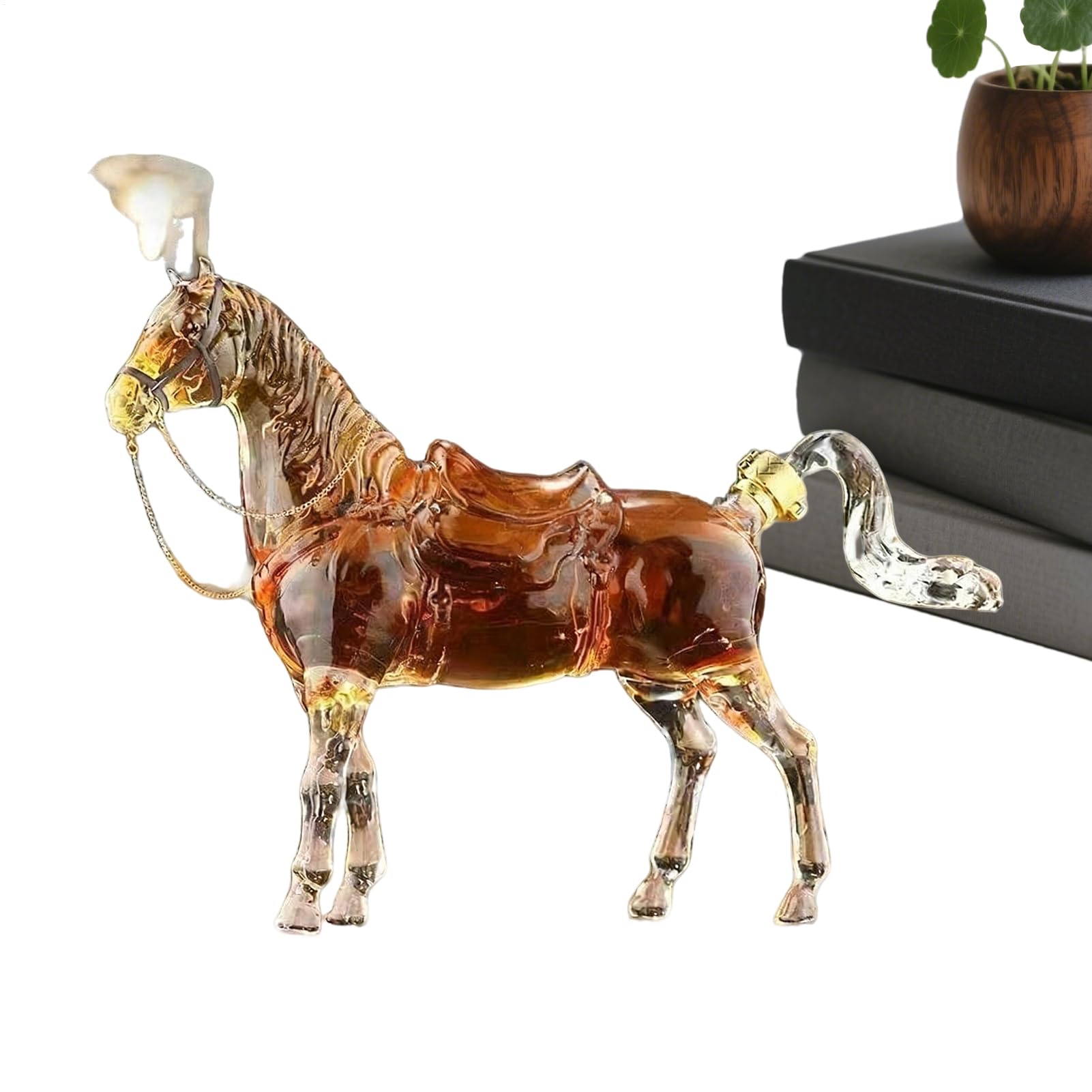 Bouteille en verre cheval pour vos soirées cocktail et décoration de bar à la maison