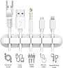 Organizador de cables para escritorio INCHOR, clips organizadores de cables blancos, paquete de 2 5