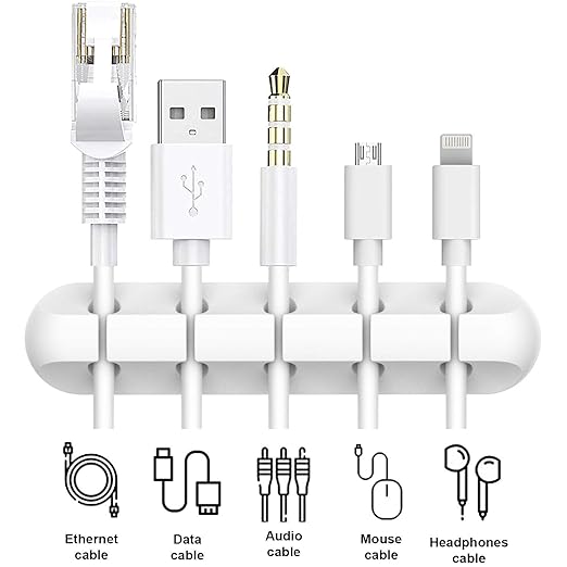 Organizador de cables para escritorio, clips adhesivos 2 piezas miniatura 3
