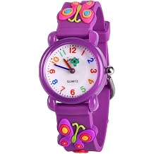 Toddler Watch for Girls - Perfect Toy Gift for 3 Years, 4 Years, 5 Years, 6 Years, 7 Years, 8 Years Old Girls, Butterfly Purple, Casual/Sporty