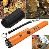 Pinpoint Metal Detector,Professional Waterproof Handheld Pin Pointer Wand,Pinpointer 360 Degree Search, for Adults (Orange)