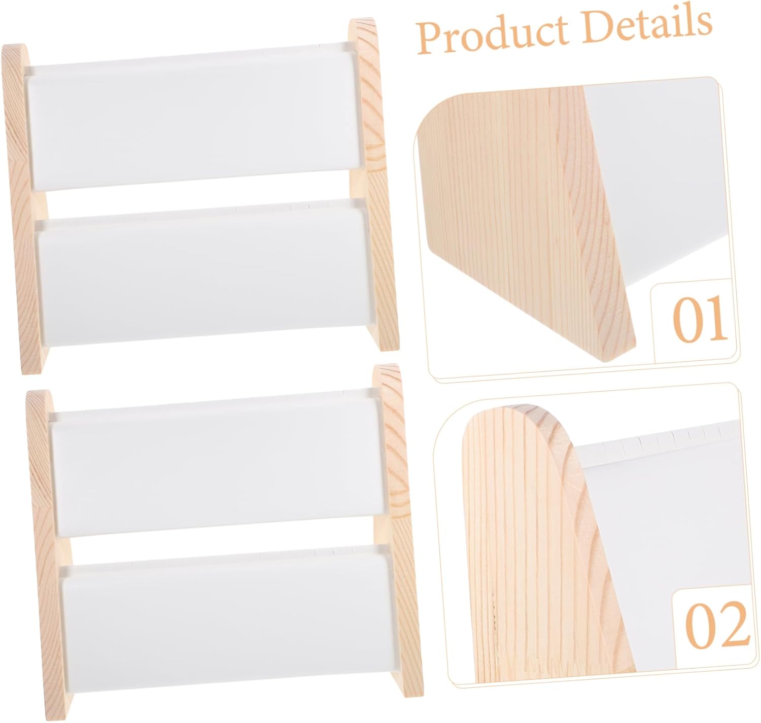 Sosoport Double Layer Wooden Necklace Display Stand Large Capacity Slot Jewelry Organizer Rack Stable Desktop Holder for Pendant Storage and Elegant Jewelry Display