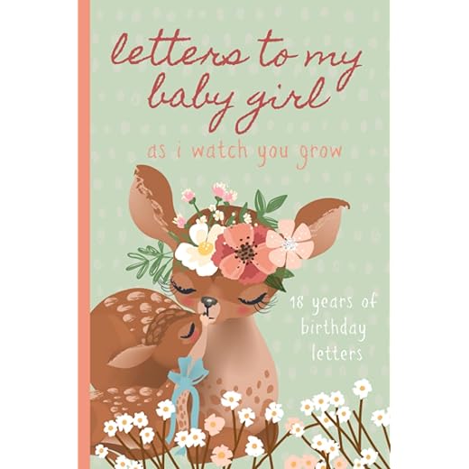Letters To My Baby Girl As I Watch You Grow: Birthday Letter Prompt Journal, A Thoughtful Gift For New Mothers & Parents. Write Memories Now, Read ... Time Capsule Keepsake Forever. Deer, Green.