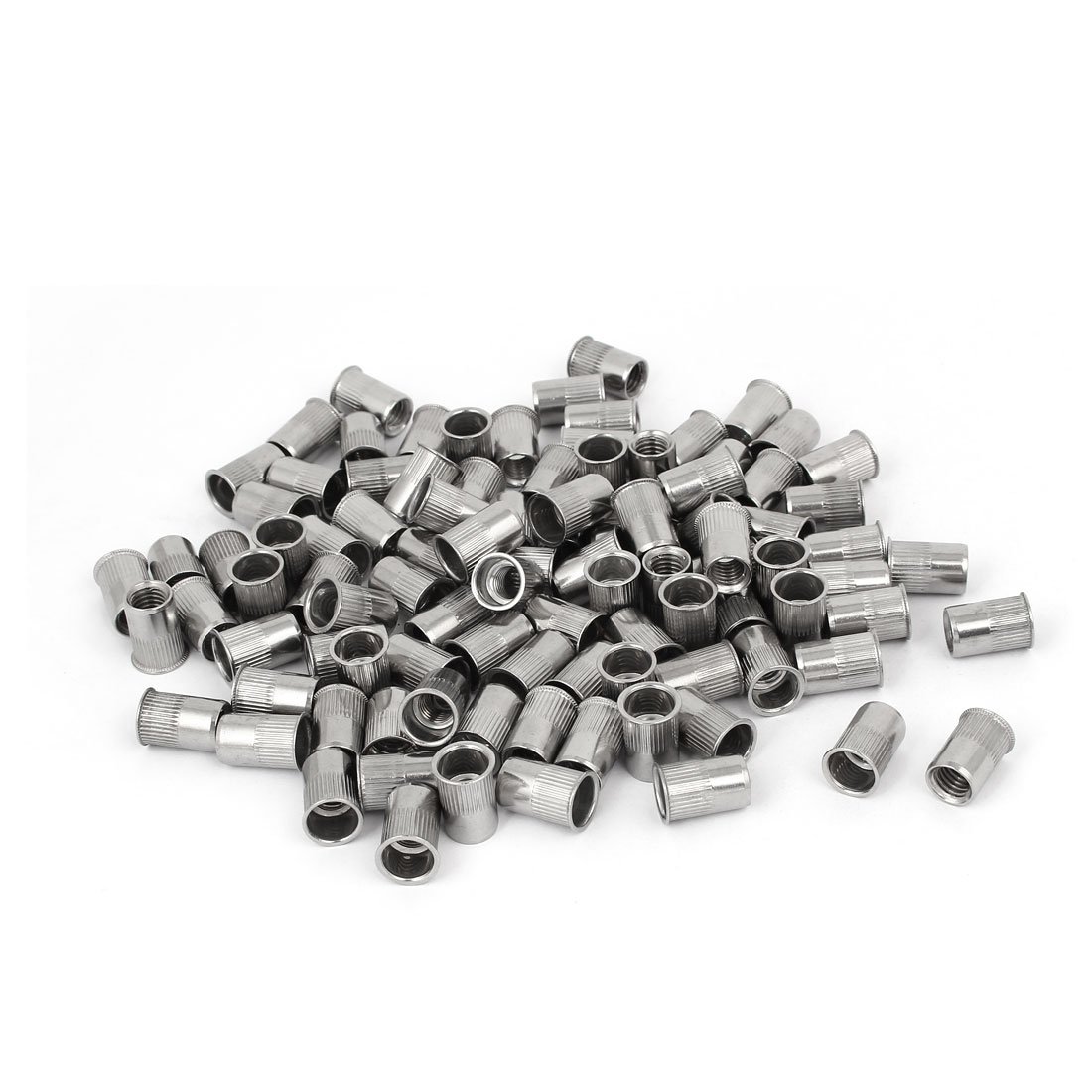 sourcing map M8 x 17mm de banda de cabeza avellanada remache de tuerca ciega Insertar dado 100PCS