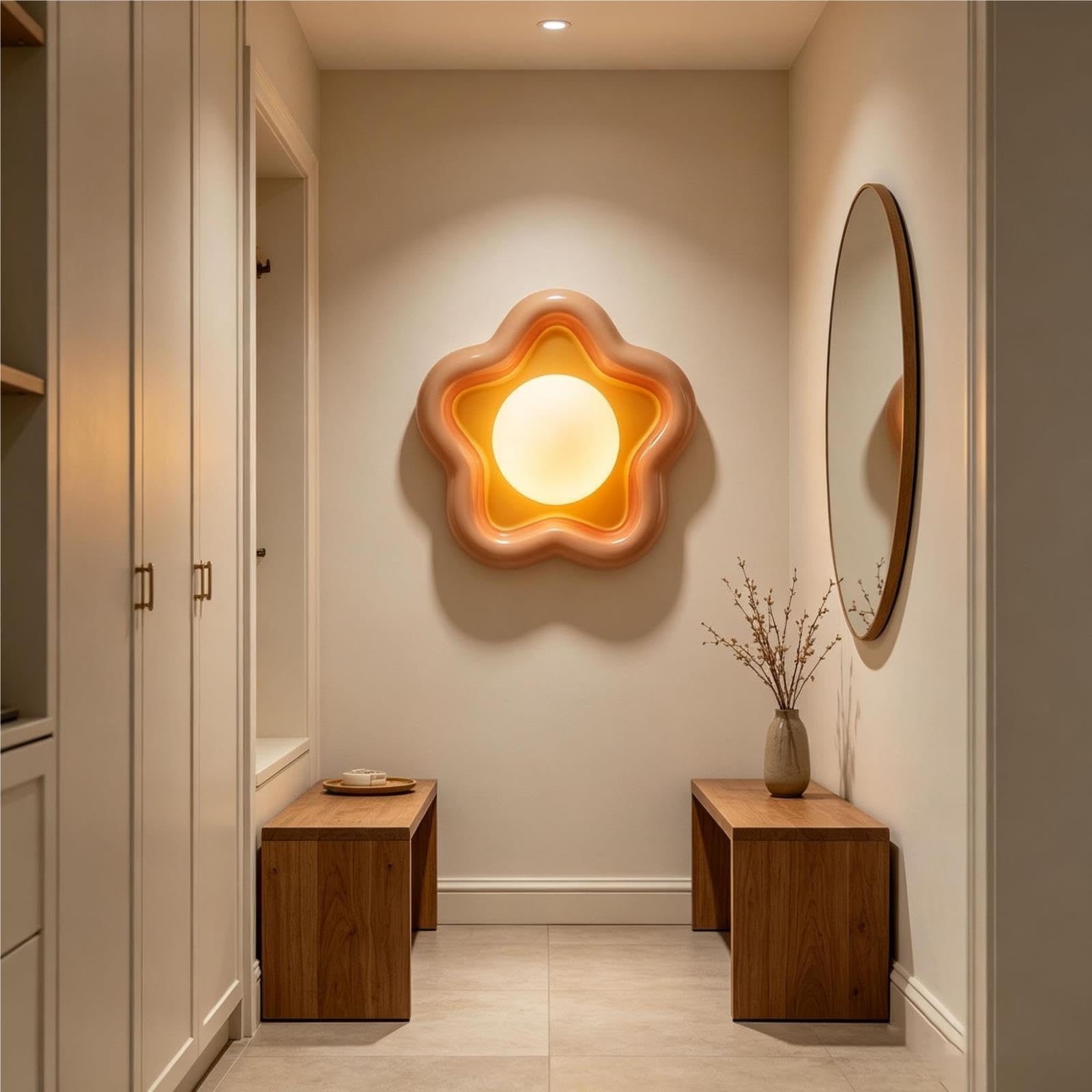 Applique parete nordica moderna, luce acrilica a forma di fiore