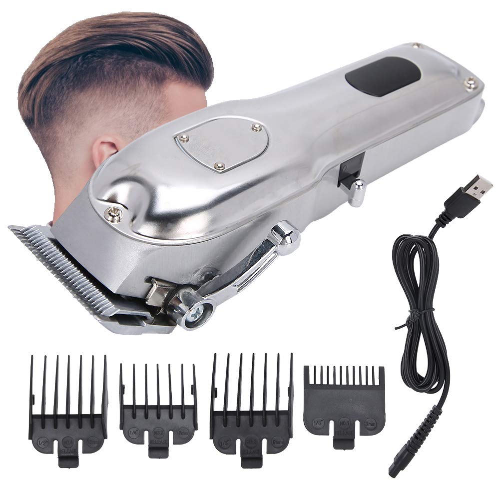 Elektrische Haarschneidemaschine, Professionelle Haarschneidemaschine für den Heimgebrauch, Edelstahlklinge, Verstellbare Zahnteilung, Wiederaufladbarer Haarschneider für Männer und Frauen,