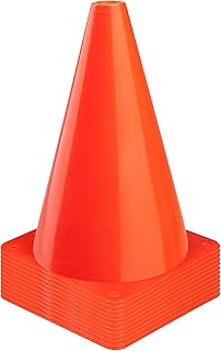 CARTMAN Plastic Training Cones (Set of 12/24 Pack 9" or 12/24 Pack 7" or 12/24 Pack Disc Cone) Agility Soccer Cones, Indoor Outdoor and Festive Events Field Marker Agility Cones