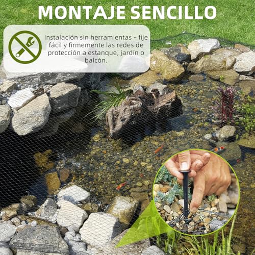 Red de protección para estanques contra aves con tejido antorayos UV 5