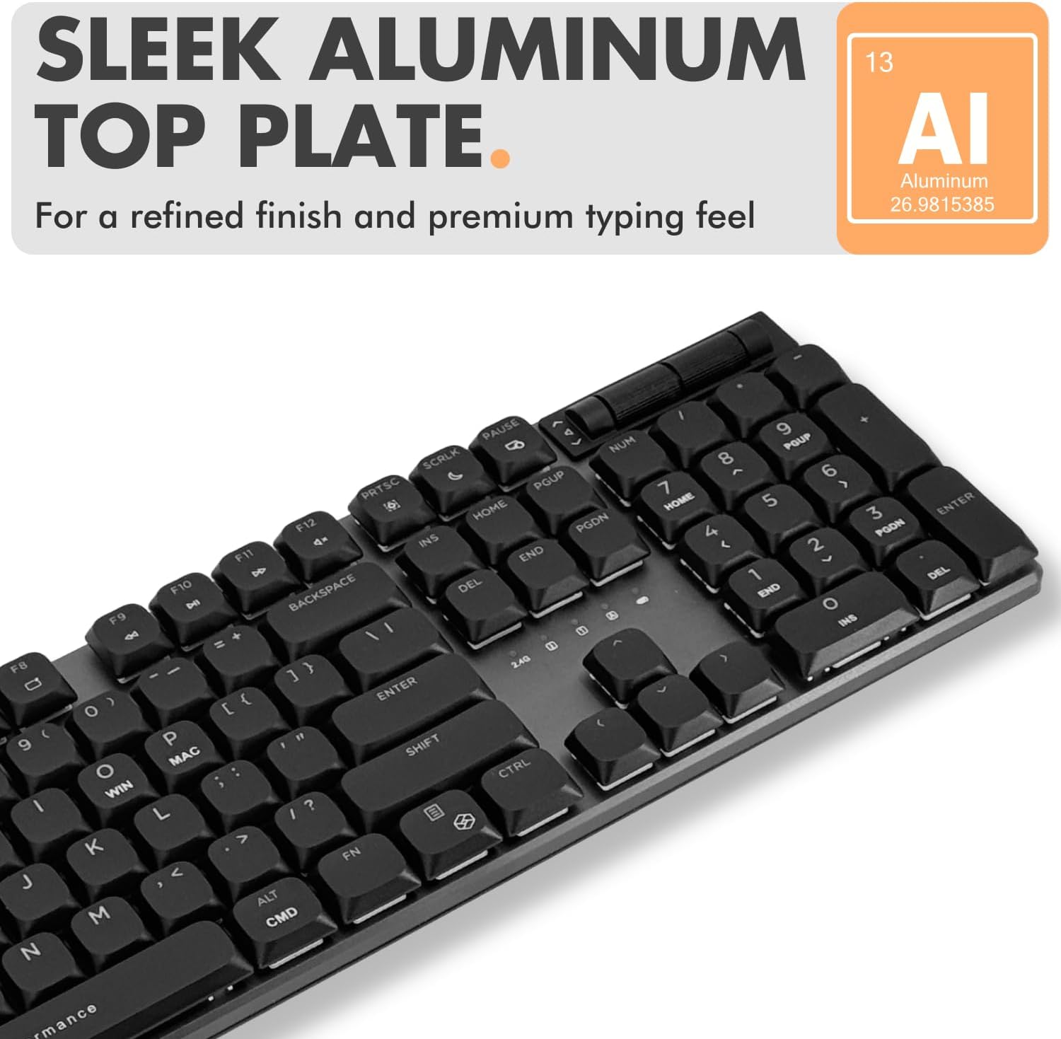 X9 Performance Low Profile Mechanical Keyboard Wireless (Wired + BT + 2.4Ghz) - Triple Mode Connectivity, Red Switches, Backlit, 107-Key - Slim Bluetooth Mechanical Keyboard for Mac and PC