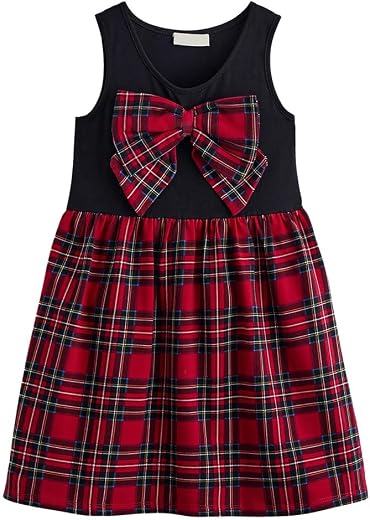 Hopscotch Checkered Bow Applique Dress for Ages (4-5 Years)