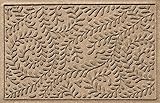 Bungalow Flooring Waterhog Door Mat, 3' x 5' Made in USA, Durable and Decorative Floor Covering, Skid Resistant, Indoor/Outdoor, Water-Trapping, Boxwood Collection, Khaki/Camel