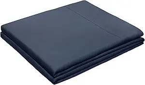 HBHLFZ Twin XL Flat Sheet - Ultra Soft Polyester Top Sheet - Hotel Quality Bed Sheets - Comfortable Wrinkle-Free - Easy to Care for - 1 Twin XL Flat Sheet Only(Twin XL,Navy Blue)