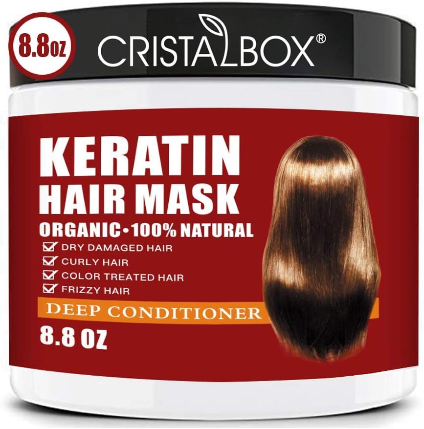 Keratin Hair Mask,Keratin Hair Treatment 250g Hair Mask for Dry Damaged Hair,Deep Conditioning Hair Treatment Mask Repair Treatment Damage Hair Root,Natural Deep Conditioner Hydrating Hair Masque