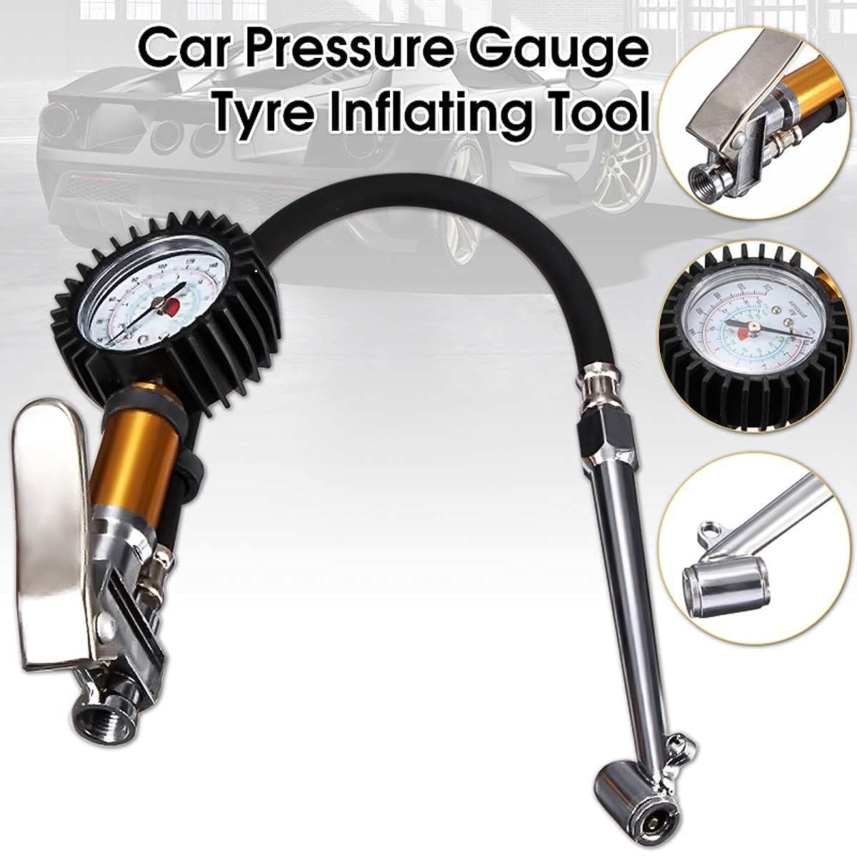 Manometr Auto Car Truck Opona motocyklowa Narzędzie do pompowania opon Manometr 220 PSI Manometr powietrza Dial Head Inflator Kompresor