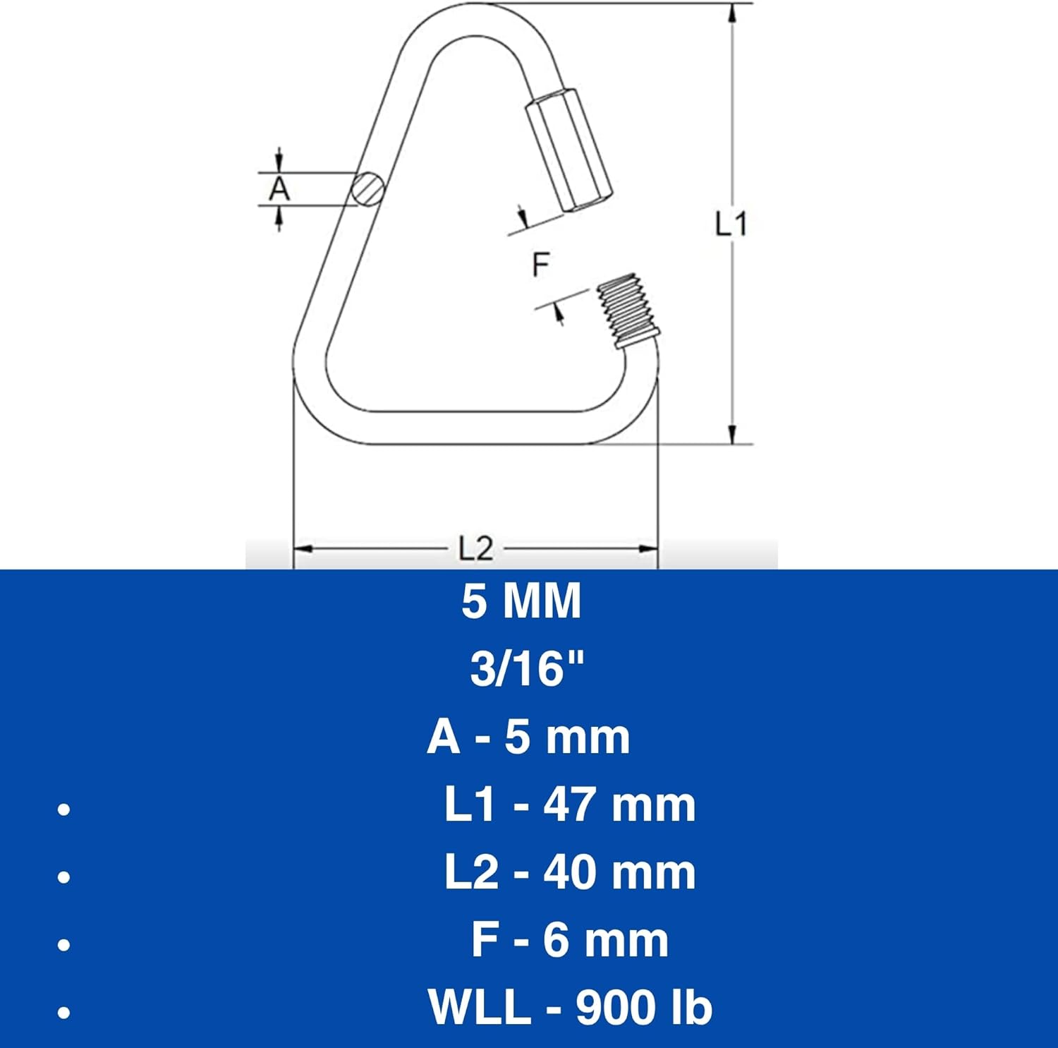 MarineNow 316 Stainless Steel Delta Quick Link Marine Grade Triangle Choose Size and Quantity - Image 3