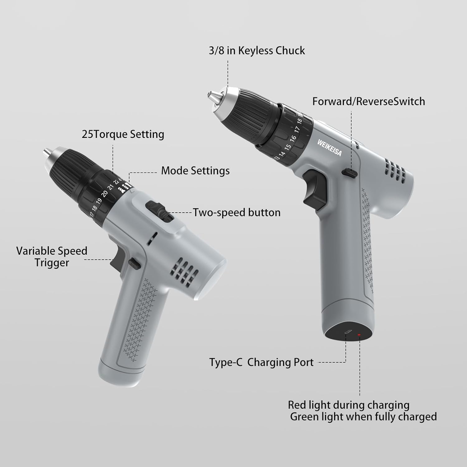 12V Cordless Drill & Home Repair Tool Set: Complete Hand Tools in Plastic Toolbox, Perfect for DIY Projects & Household Maintenance