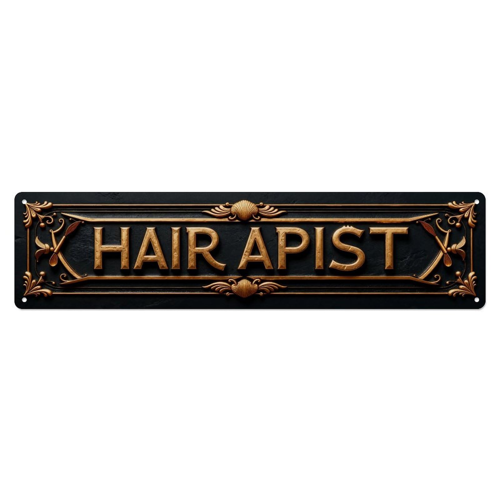 Golden Ornate Design_2 Metal Tin Sign Plaque
