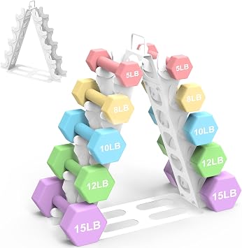 Dumbbell Rack 5 tierDumbbells not included, A-Frame Metal Dumbbell Holder with Handle, Multilevel Weight Storage Organizer for Dumbbells, Tree Shape Compact Weight Rack/HoldeWhite