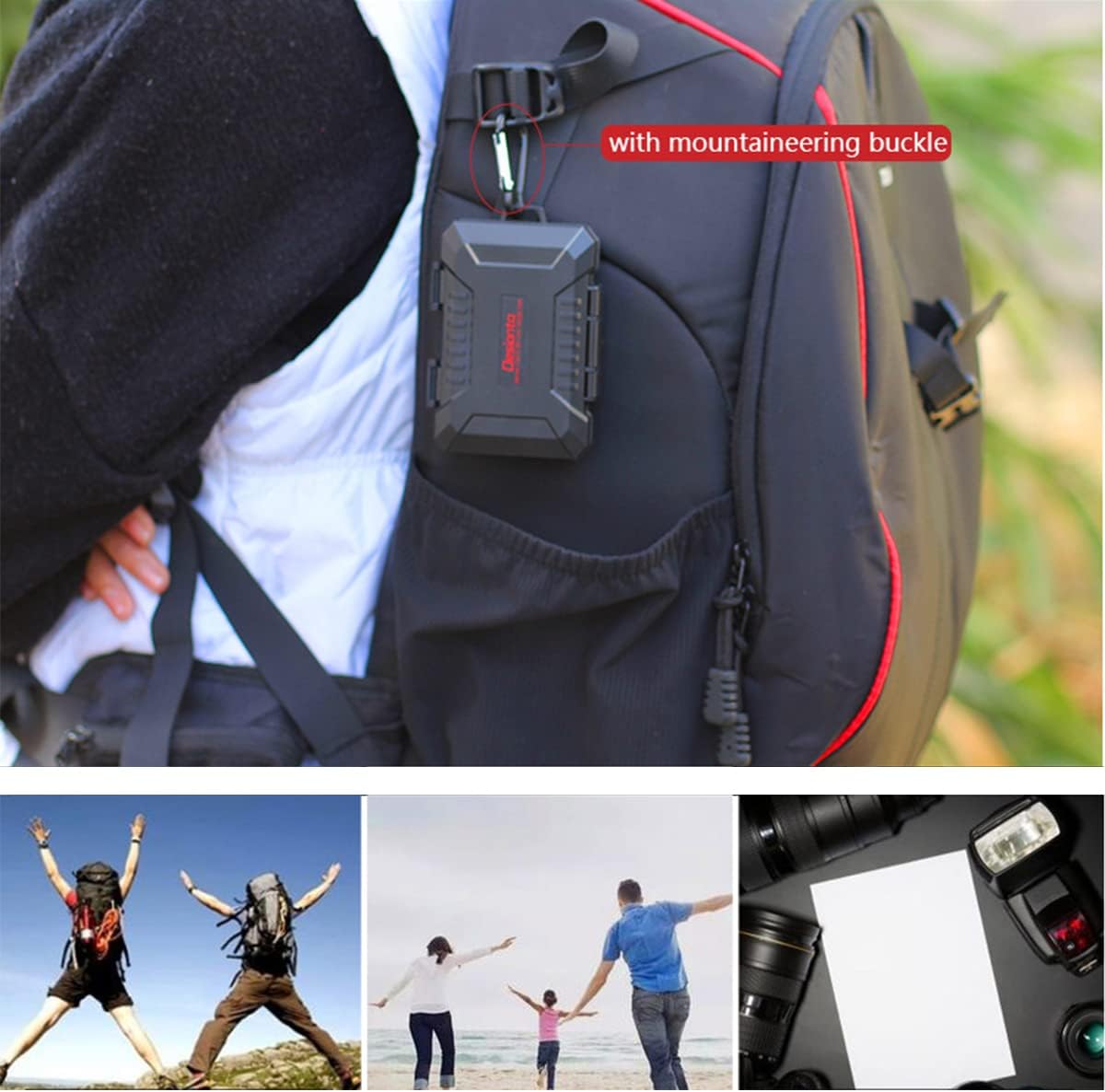 34 Slot Memory Card Case Wallet for 8 SD/SDXC, 12 TF MicroSD, 1 Card Pin, 2 Nano/2 Micro SIM, 1 SIM, 4 CF/XQD - Water-Resistant, Anti-Shock, High Capacity