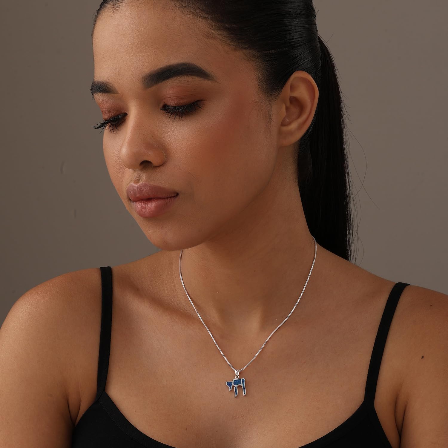 LeCalla 925 Sterling Silver Small Hebrew Letter Chai Necklace Pendant | Chair Pendant Necklace Religious Jewish Jewelry | Sign of Life with Chain for Women - Image 2