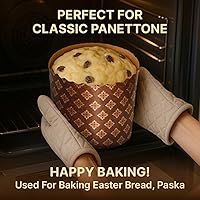 Vista 6 de Molde de papel para pan de Pascua Kulich de 8 onzas, 25 piezas, molde de papel Panettone, formas de pan de Pascua, moldes para hornear de papel