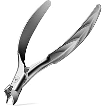 FERYES Wide Jaw Thick Toenail Clippers Thick Toenails - Precision Stainless Steel Toe Nail Clippers for Thick Nails for Seniors with Catcher - Silver