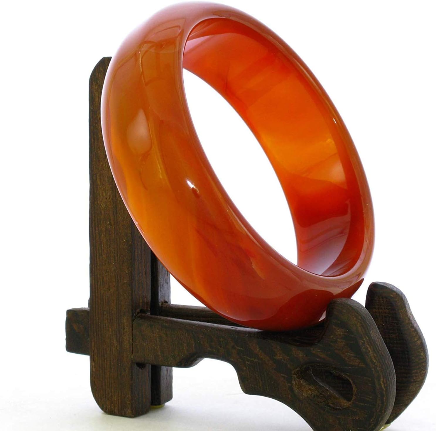 2.4" China Certified Nature Red Chalcedony Jade Women's Bangle Bracelets 6450