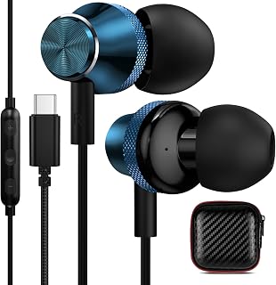 COOYA USB C Headphone USB Type C Wired Earbuds for Samsung Galaxy Fold Flip5 A54 S23 Ultra S22 S21 S20 FE HiFi Stereo in-Ear Headset with Mic for iPhone 15 iPad 10 Pro Mini Air 5th Pixel 7 6a Oneplus