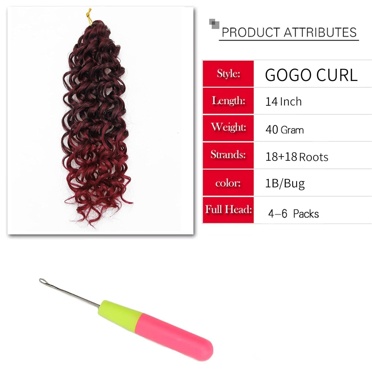 YXCHERISHAIR 8 Packs Curly Crochet Hair 14inch GoGo Curl Crochet hair for Women Deep Wave Braiding hair,Synthetic Bohemian Crochet Braid Water Wave Crochet hair Extensions(1B/BUG, 14inch)