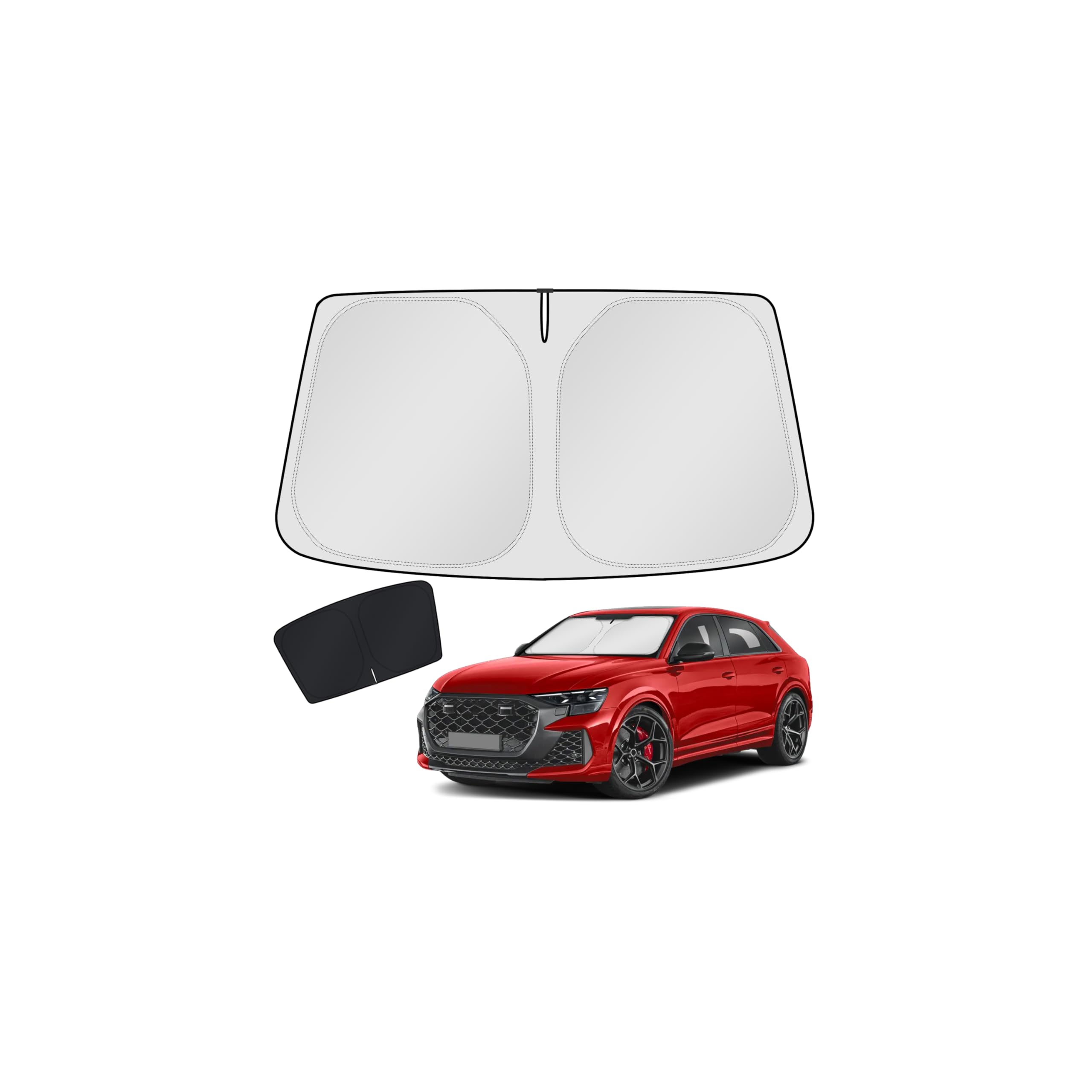 KUST Windshield Sun Shade for Audi Q8 2019-2023 2024 2025 2026 Window Accessories Shade Sun Visor Foldable Block UV Rays Keep Car Cooler