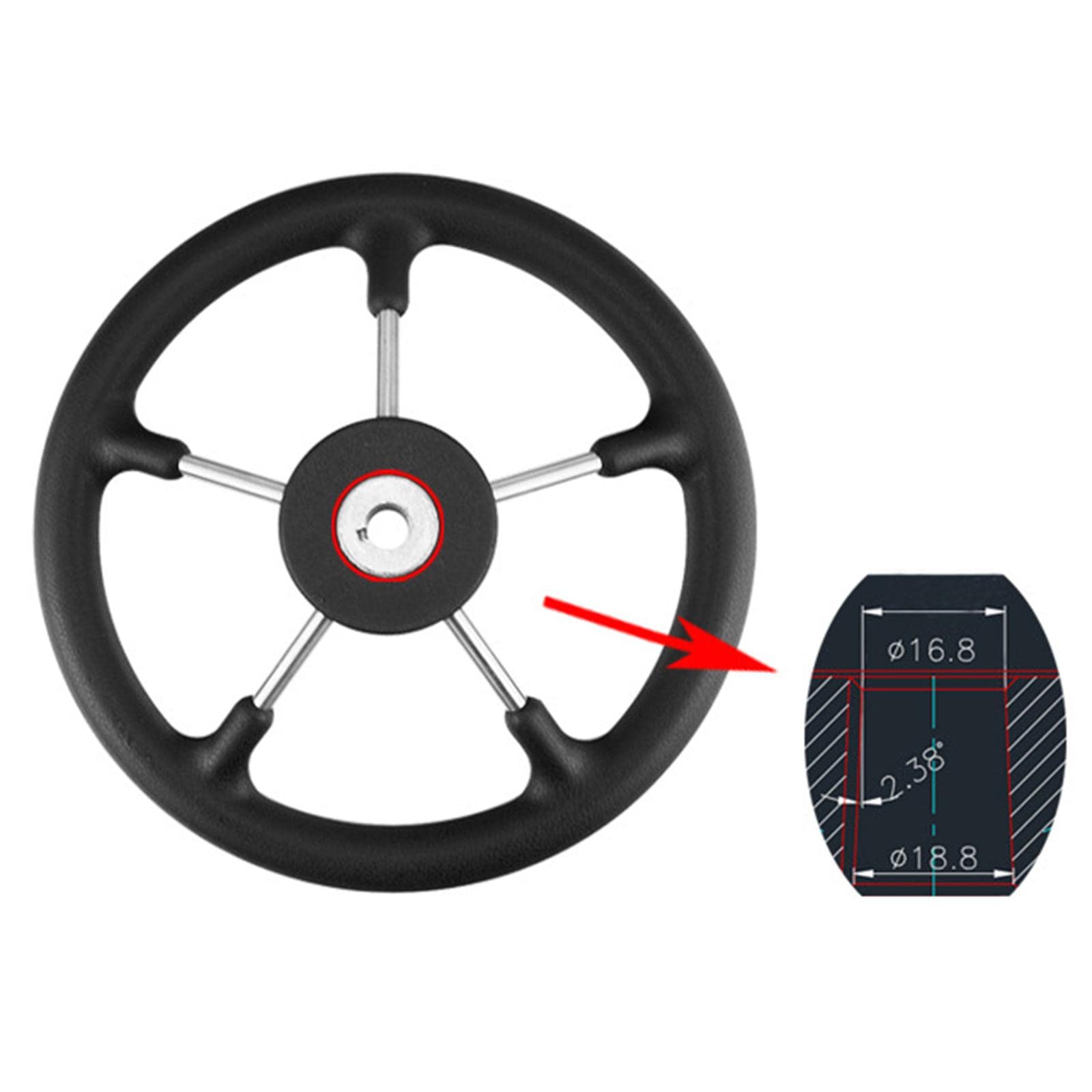 Buy 12.6 inch Boat Steering Wheel 5Spoke 3/4 Shaft Vessels Yacht